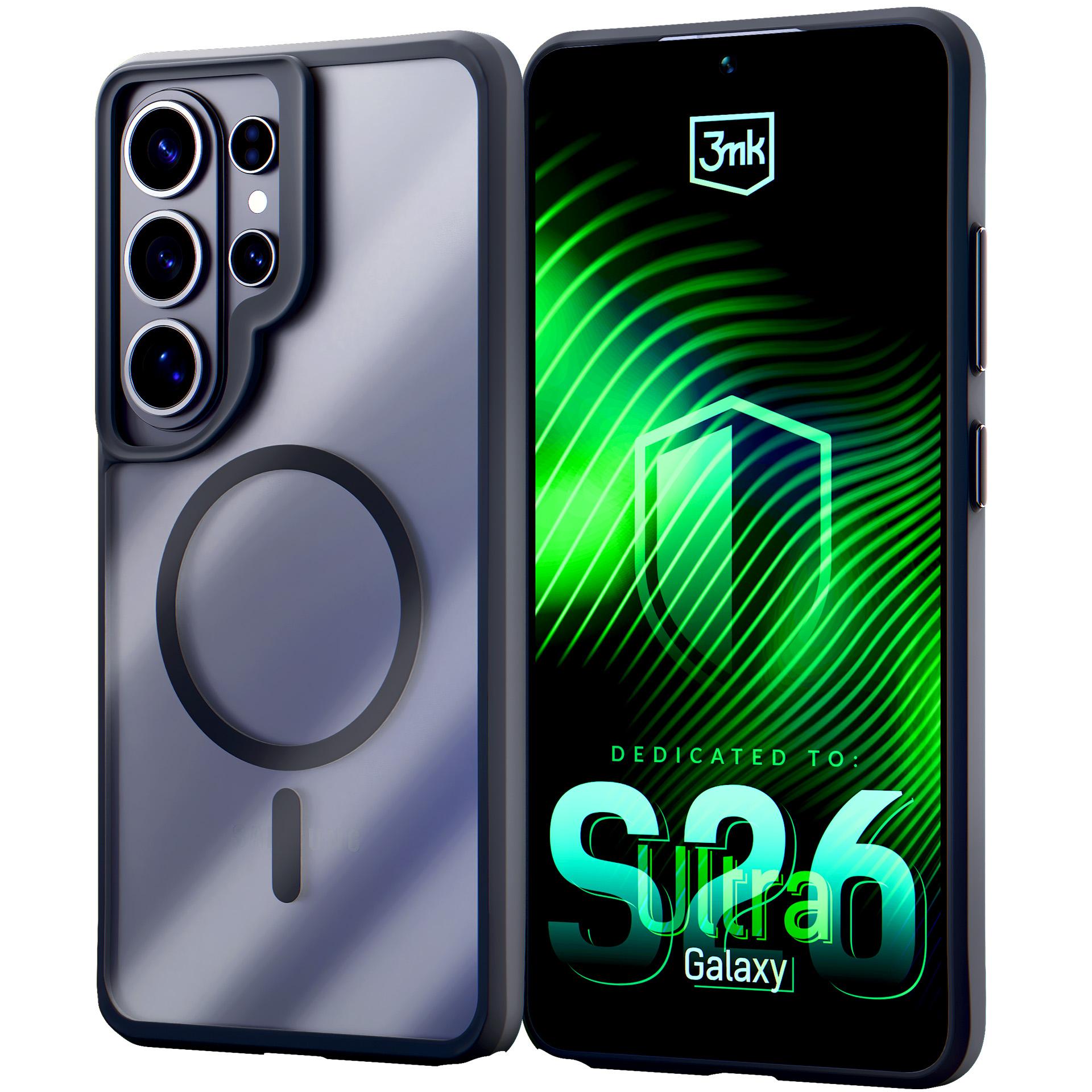 3mk Satin Armor MagCase for Samsung Galaxy S26 Ultra - läpinäkyvä musta - läpinäkyvä musta