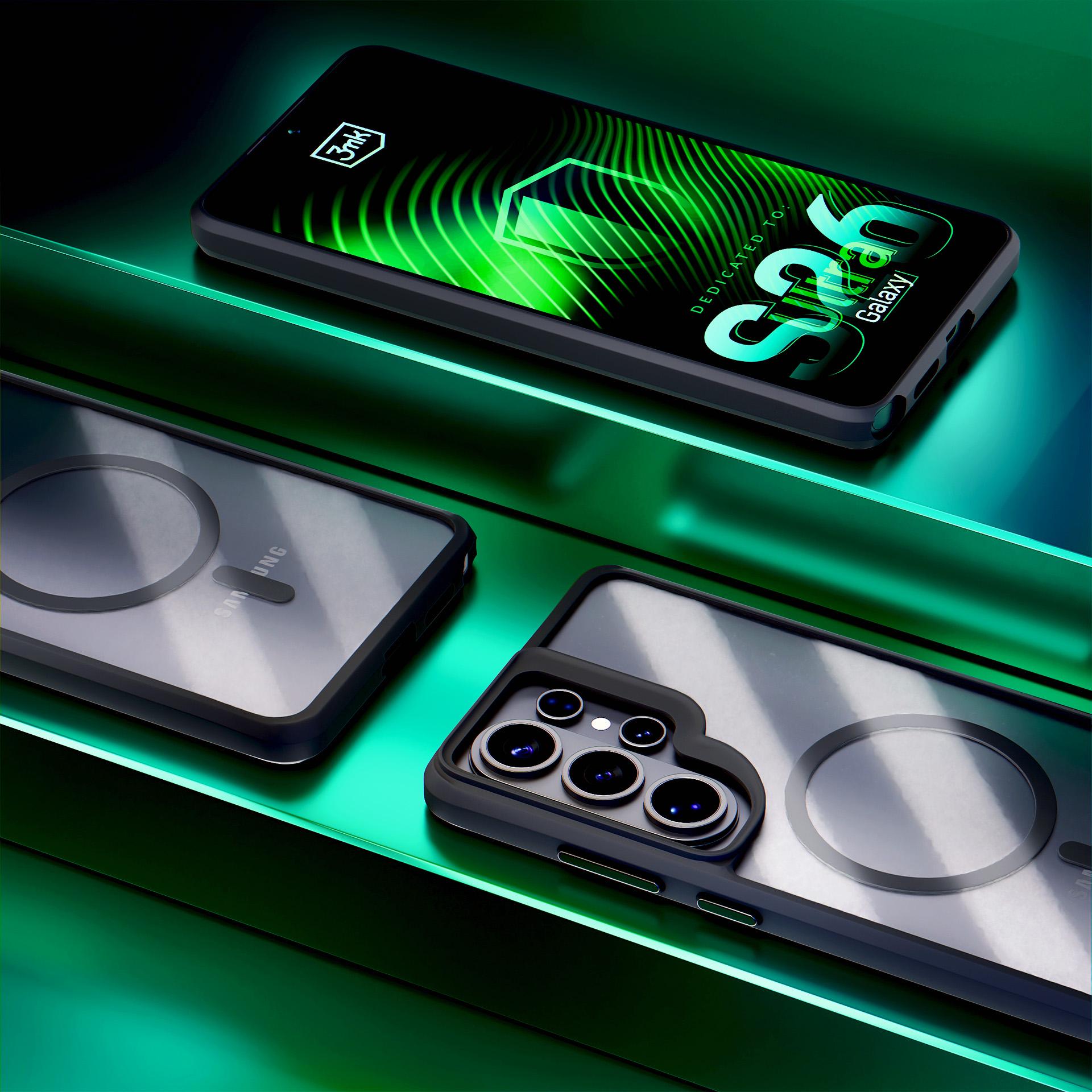 3mk Satin Armor MagCase for Samsung Galaxy S26 Ultra - läpinäkyvä musta - läpinäkyvä musta