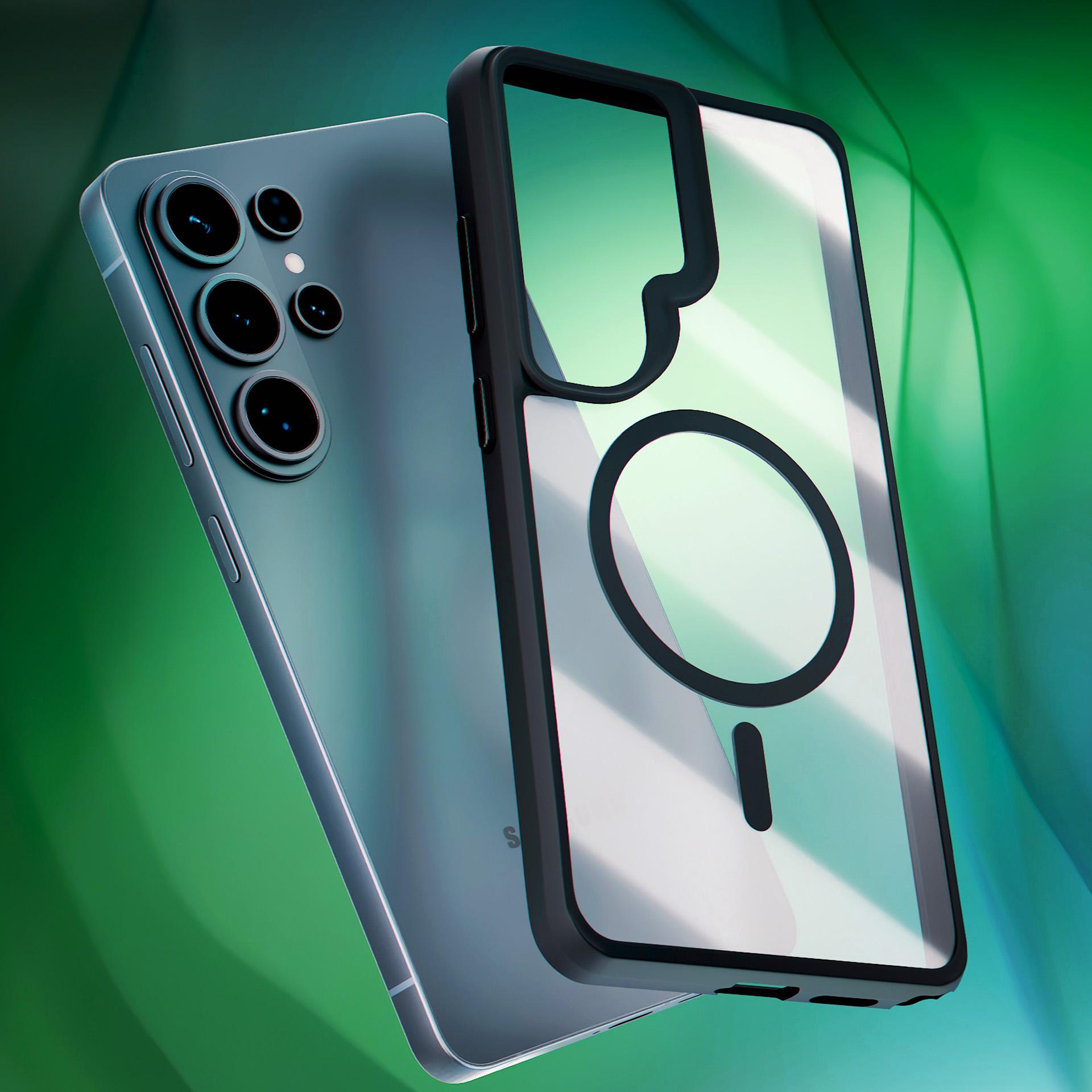 3mk Satin Armor MagCase for Samsung Galaxy S26 Ultra - läpinäkyvä musta - läpinäkyvä musta