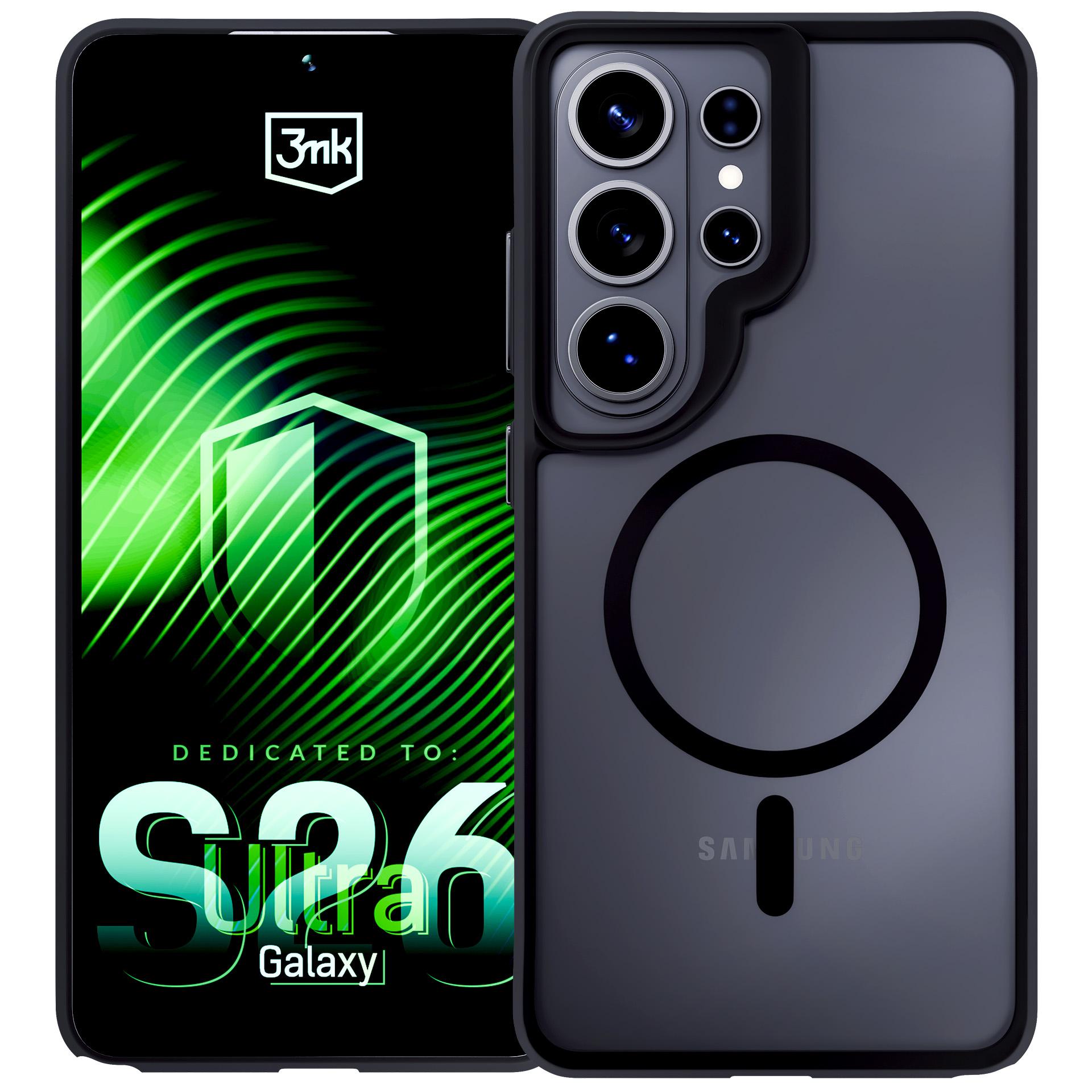 3mk Satin Armor MagCase for Samsung Galaxy S26 Ultra - läpinäkyvä musta - läpinäkyvä musta