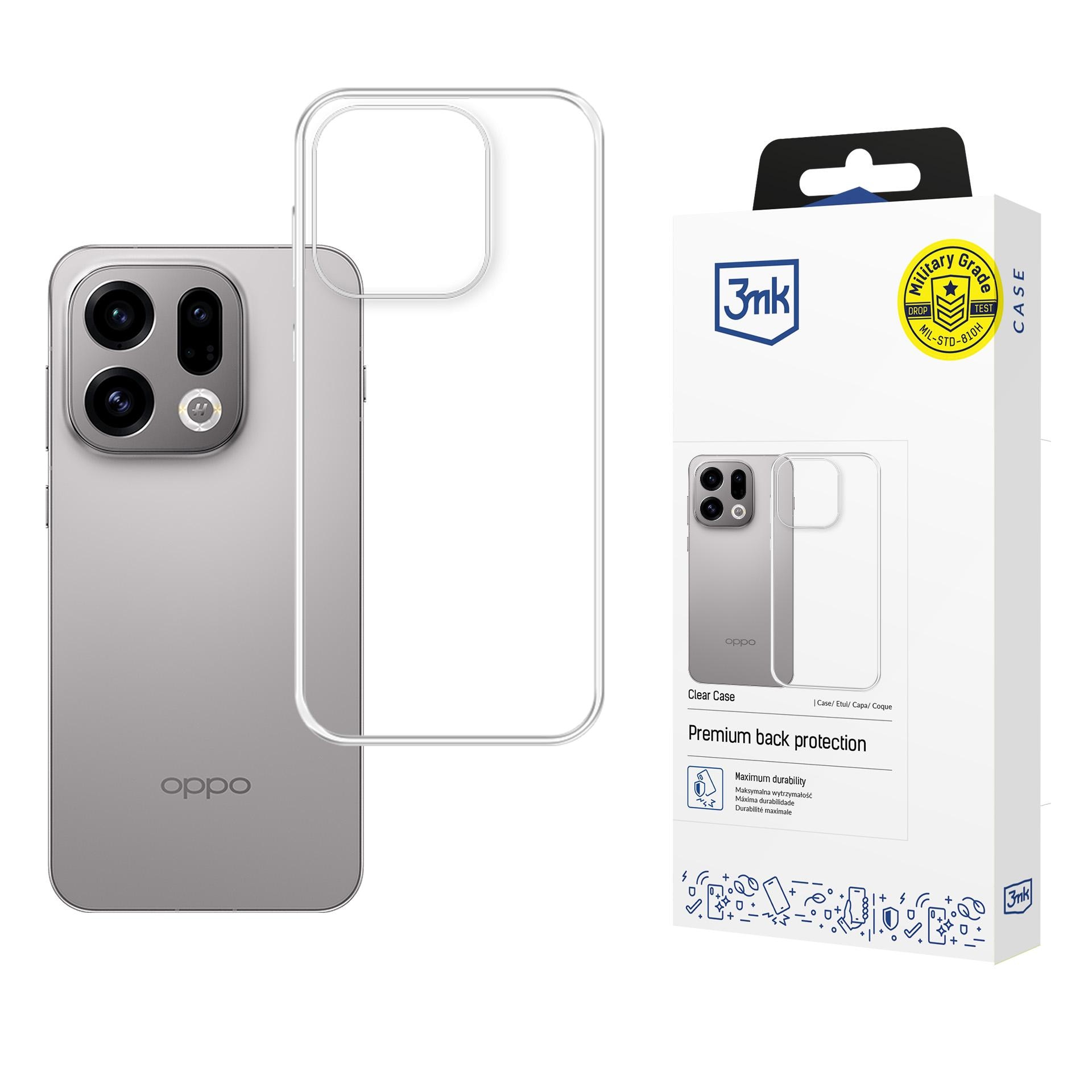 3mk Kirkas kotelo Oppo Find X9:lle - läpinäkyvä