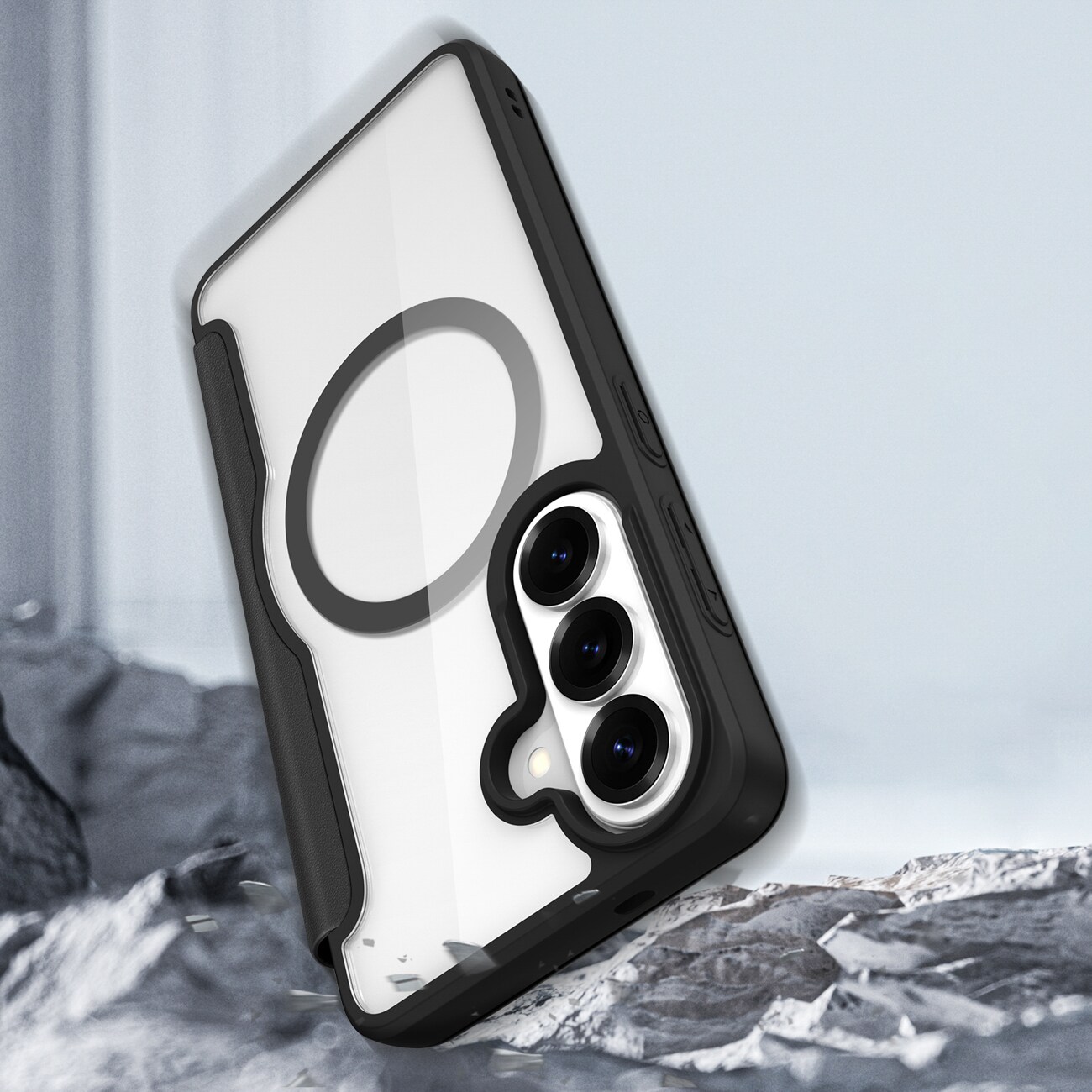 Dux Ducis Skin X Pro MagSafe-yhteensopiva lompakkokotelo Samsung Galaxy S26+ - musta