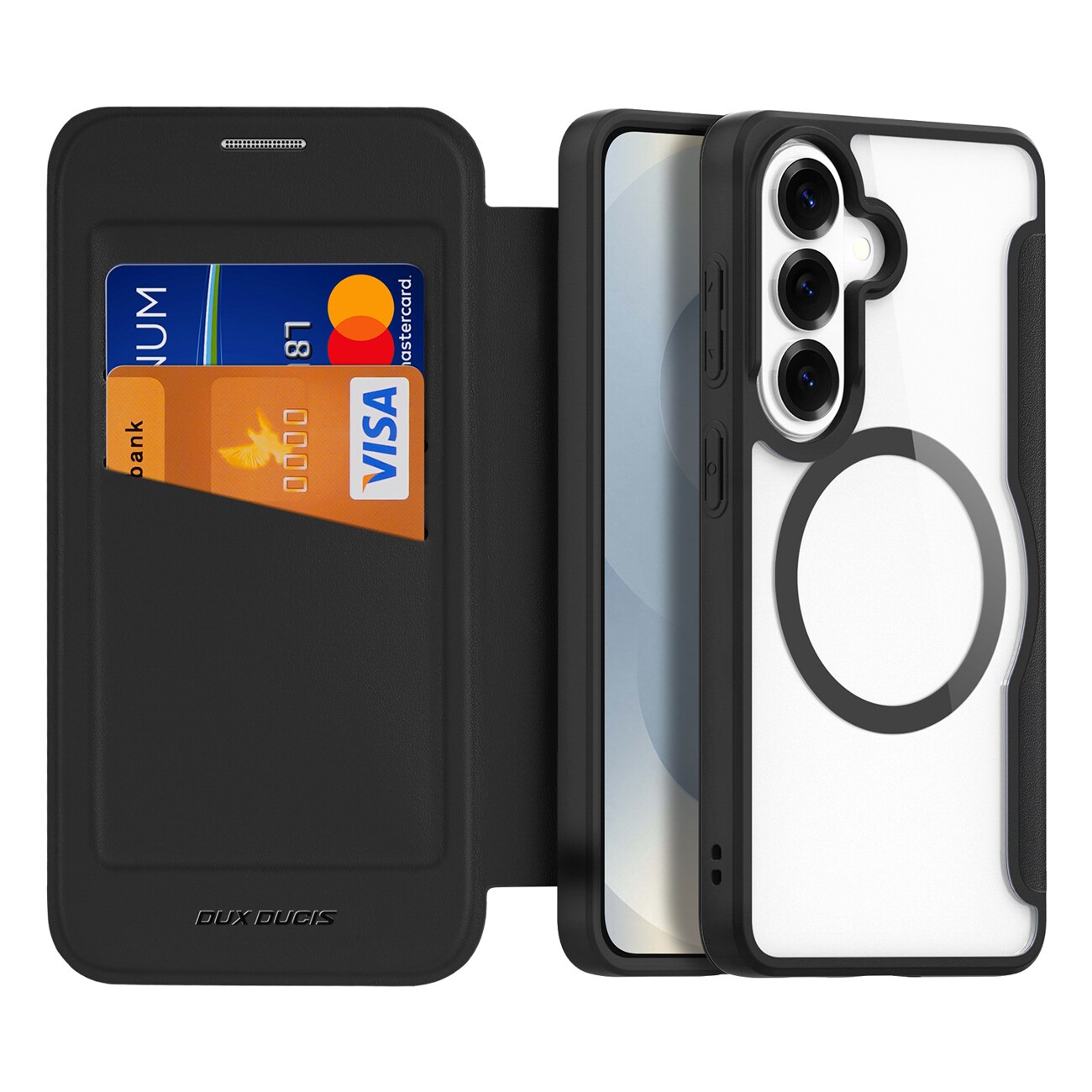 Dux Ducis Skin X Pro MagSafe-yhteensopiva lompakkokotelo Samsung Galaxy S26+ - musta