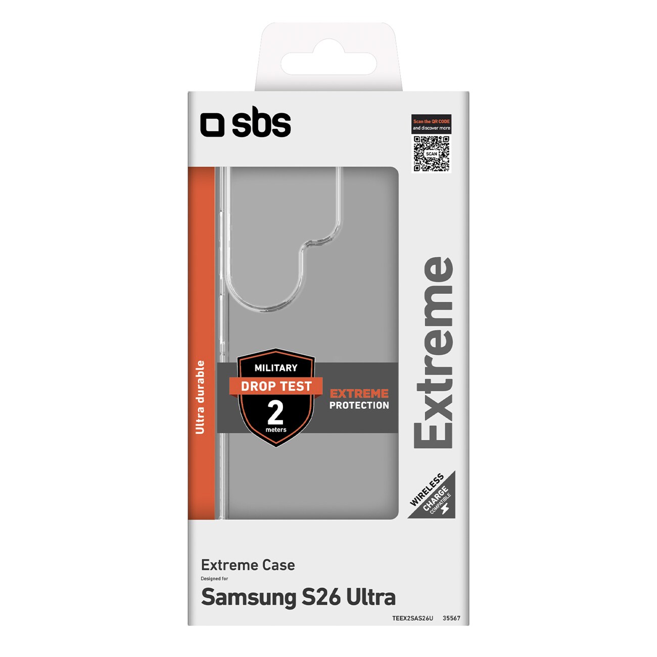 SBS Extreme X2 kotelo Samsung Galaxy S26 Ultra - läpinäkyvä - läpinäkyvä