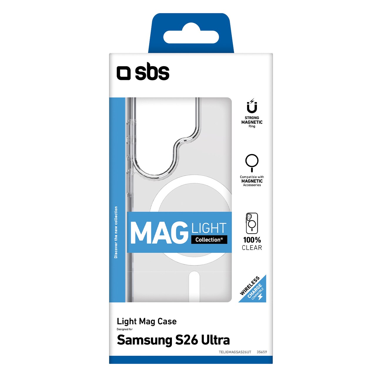 SBS Cover Light Mag suojakotelo Samsung Galaxy S26 Ultra - MagSafe-yhteensopiva, läpinäkyvä