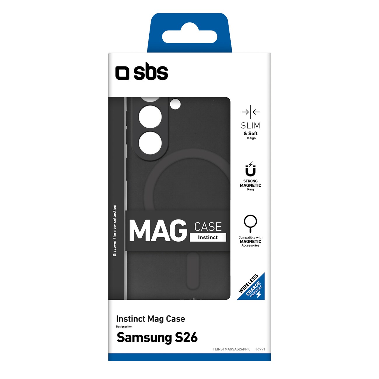 SBS Instinct Mag kotelo Samsung Galaxy S26:lle yhteensopiva MagSafen kanssa - musta