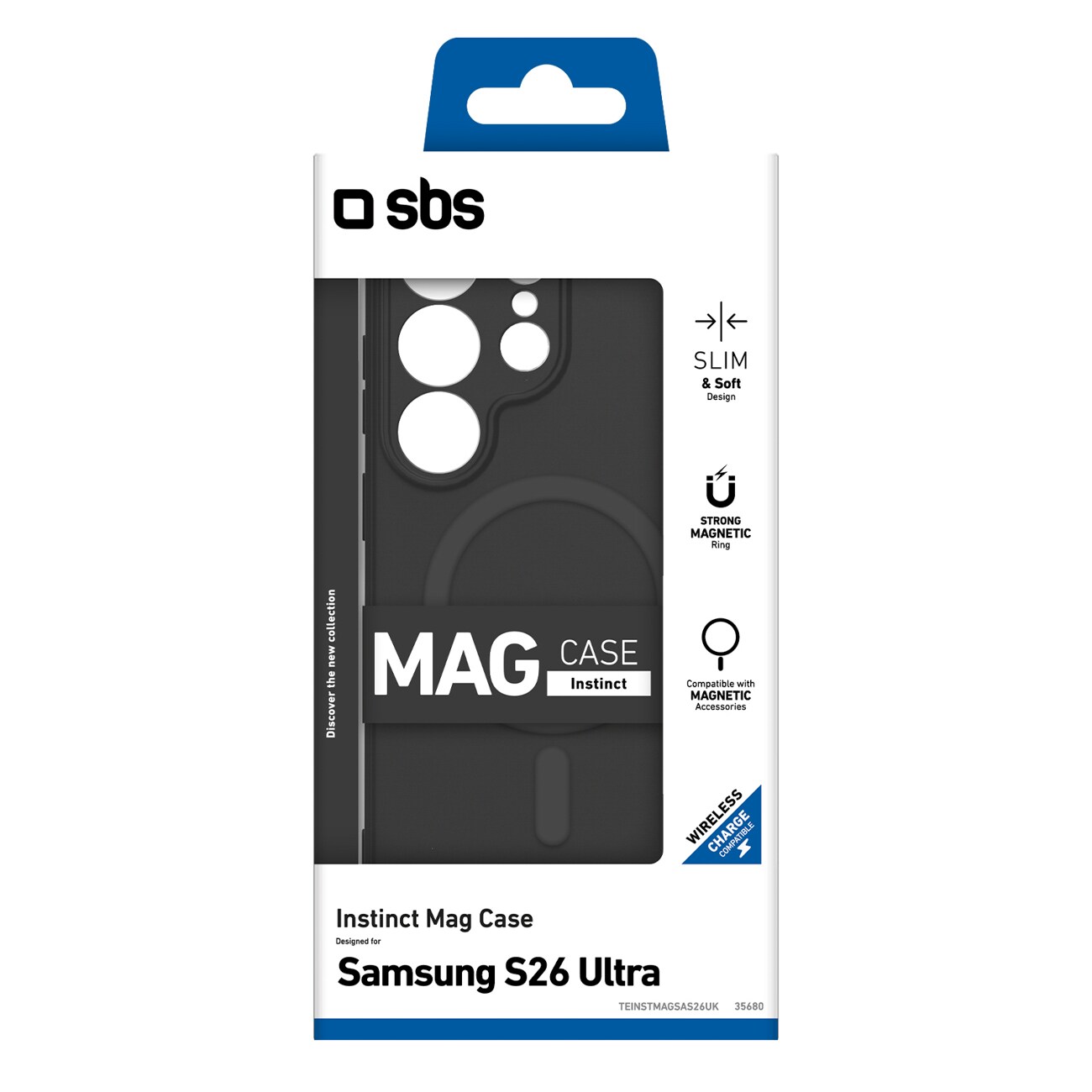 SBS Instinct Mag kotelo Samsung Galaxy S26 Ultra yhteensopiva MagSafe kanssa - musta