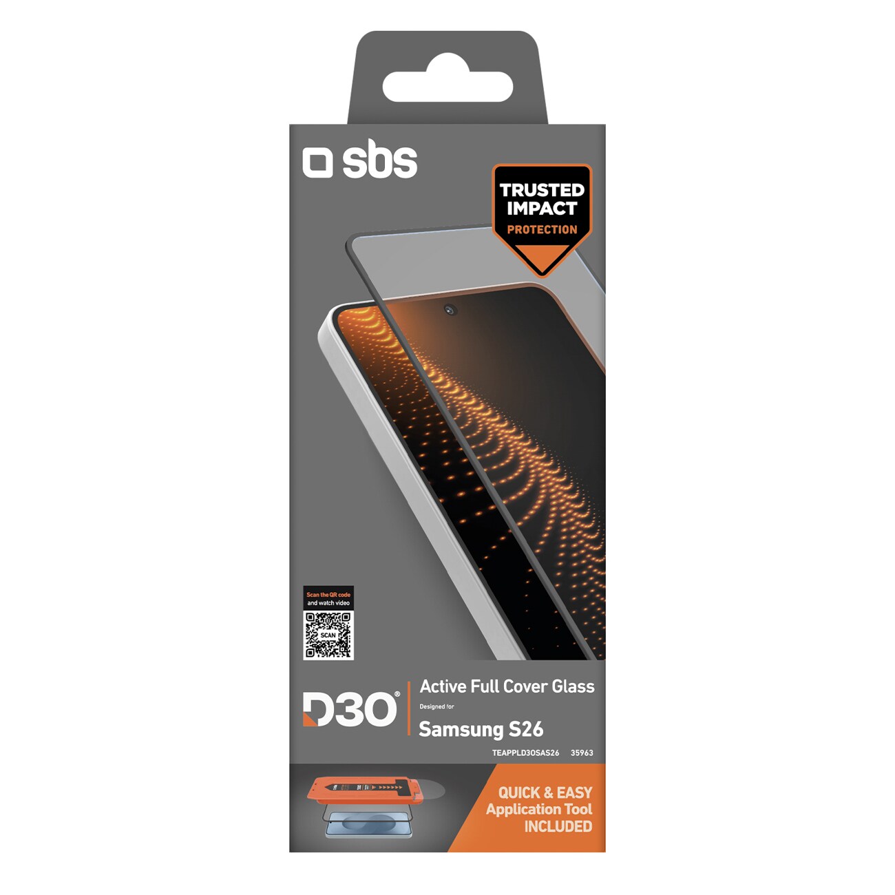 SBS D3O -lasi ja applikaattori Samsung Galaxy S26:lle
