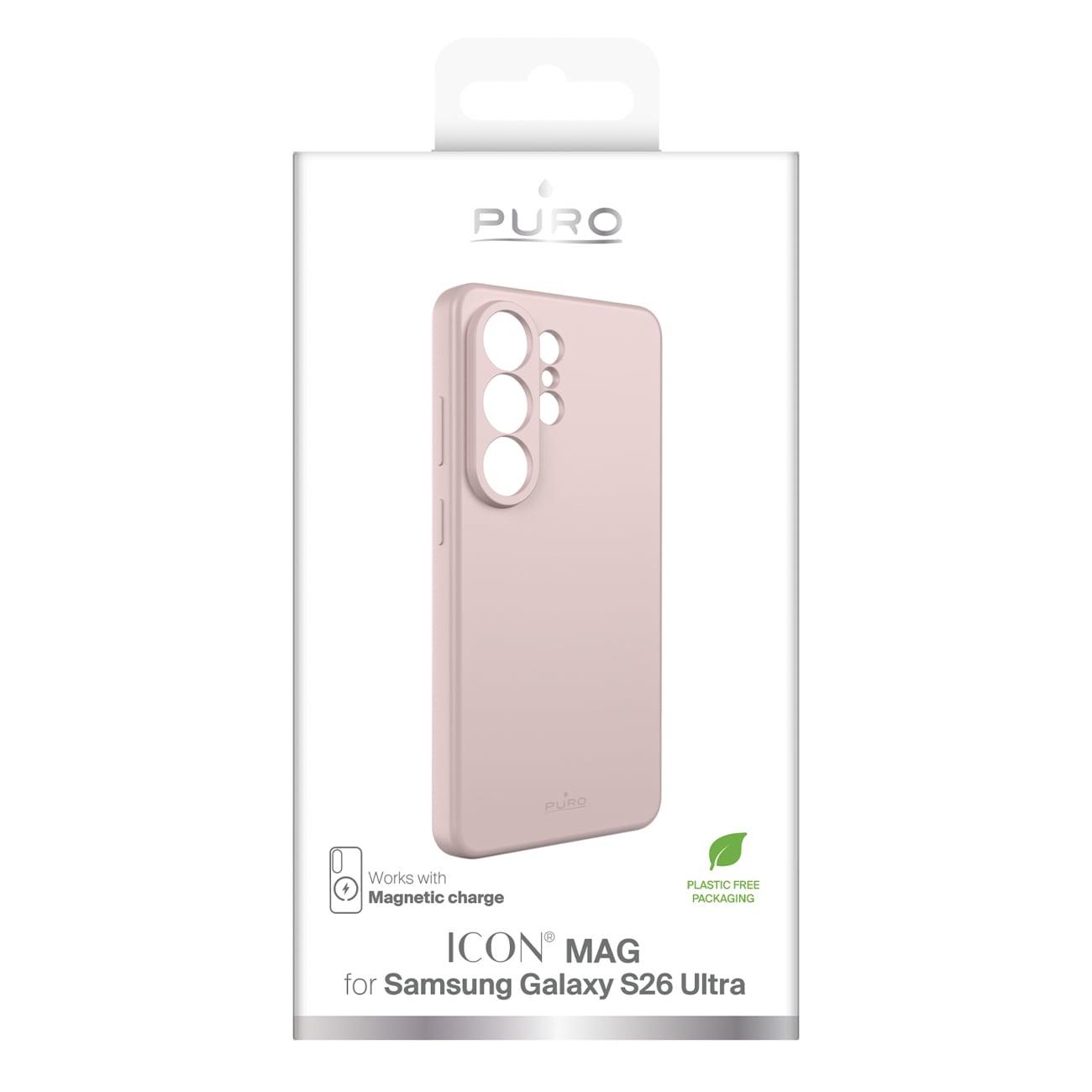 Puro ICON MAG suojakotelo Samsung Galaxy S26 Ultra, silikoni MagSafe, vaaleanpunainen