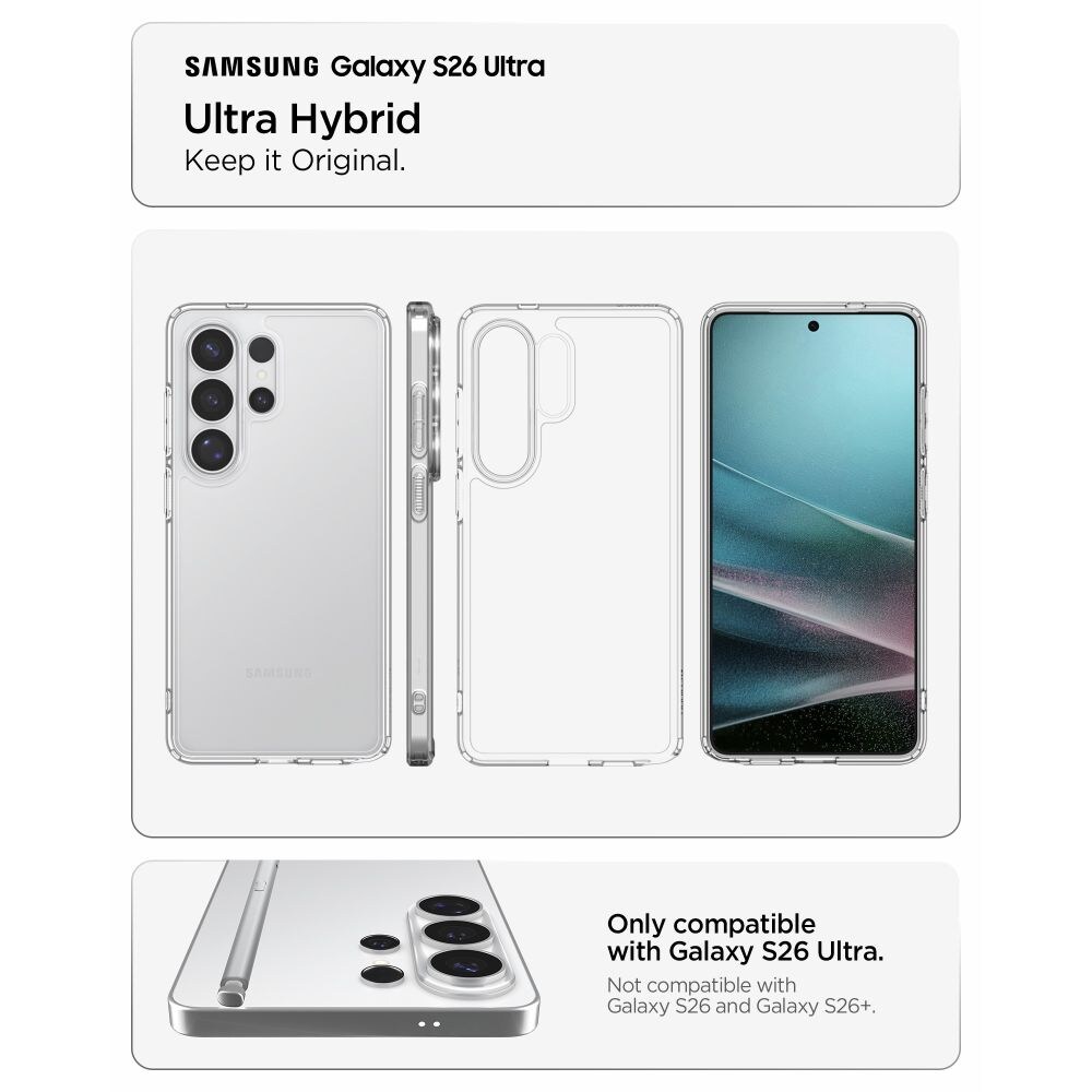 Spigen Ultra hybridi kotelo Samsung Galaxy S26 Ultra - läpinäkyvä - läpinäkyvä