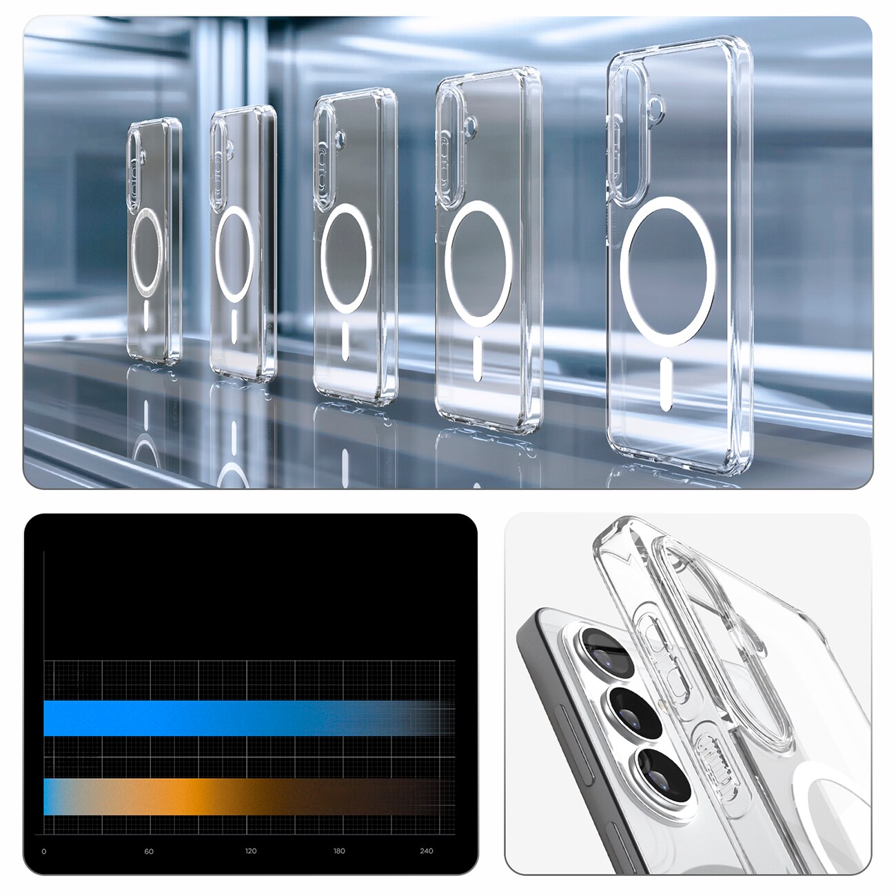Spigen Ultra Hybrid Mag Mag MagSafe -kotelo Samsung Galaxy S26+ -puhelimelle - Kirkas ja valkoinen