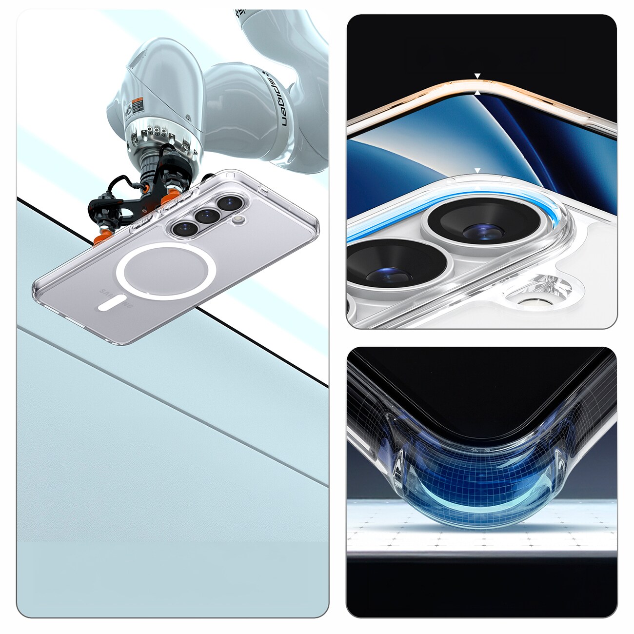 Spigen Ultra Hybrid Mag Mag MagSafe -kotelo Samsung Galaxy S26+ -puhelimelle - Kirkas ja valkoinen