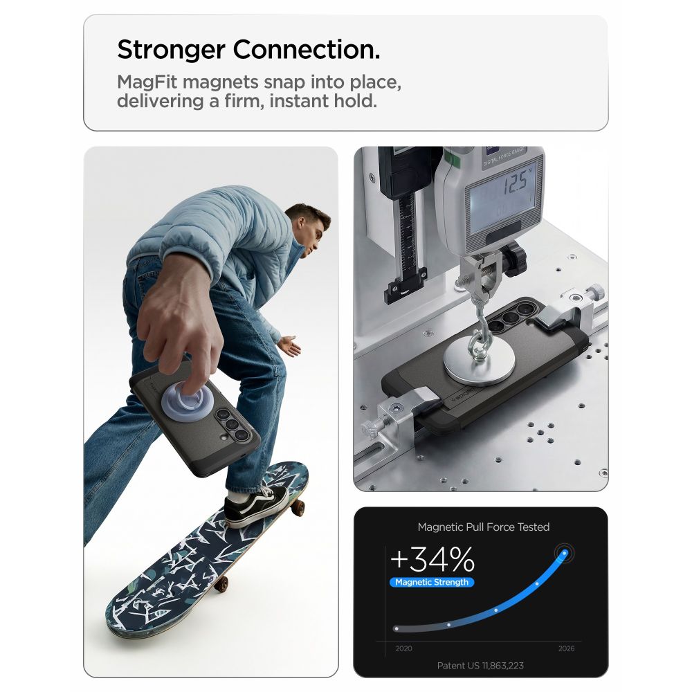 Spigen Tough Armor Mag Mag MagSafe kotelo Samsung Galaxy S26+ - harmaa