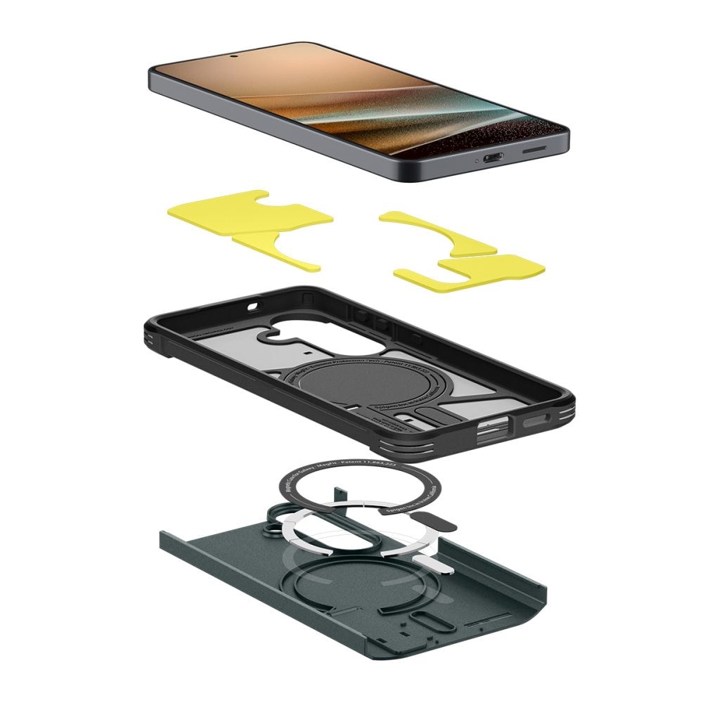 Spigen Tough Armor Mag Mag MagSafe -kotelo Samsung Galaxy S26+ -puhelimelle - vihreä