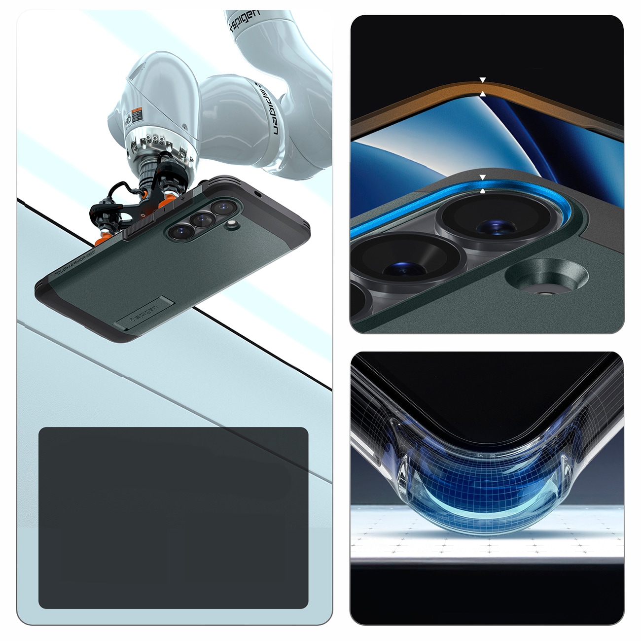 Spigen Tough Armor Mag Mag MagSafe -kotelo Samsung Galaxy S26+ -puhelimelle - vihreä