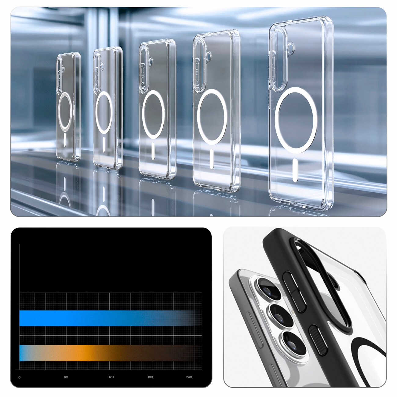Spigen Ultra Hybrid Mag Mag MagSafe -kotelo Samsung Galaxy S26 - Kirkas musta Samsung Galaxy S26:lle