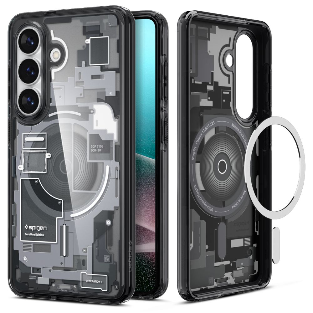 Spigen Ultra Hybrid Mag Mag MagSafe kotelo Samsung Galaxy S26 Zero One - Kirkas musta