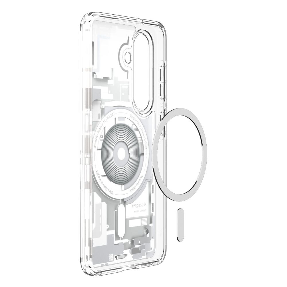 Spigen Ultra Hybrid Mag Mag MagSafe -kotelo Samsung Galaxy S26 Zero One - Kirkas ja valkoinen