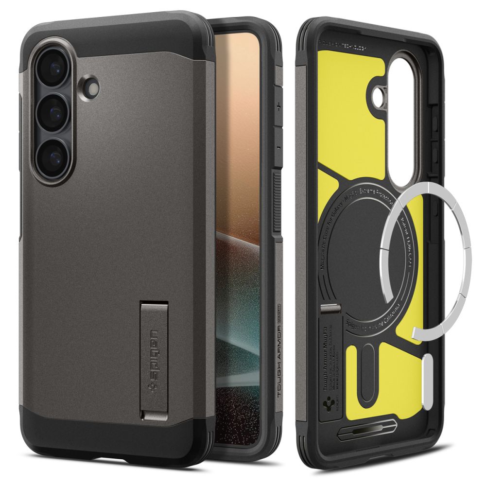 Spigen Tough Armor Mag Mag MagSafe -kotelo Samsung Galaxy S26:lle - harmaa