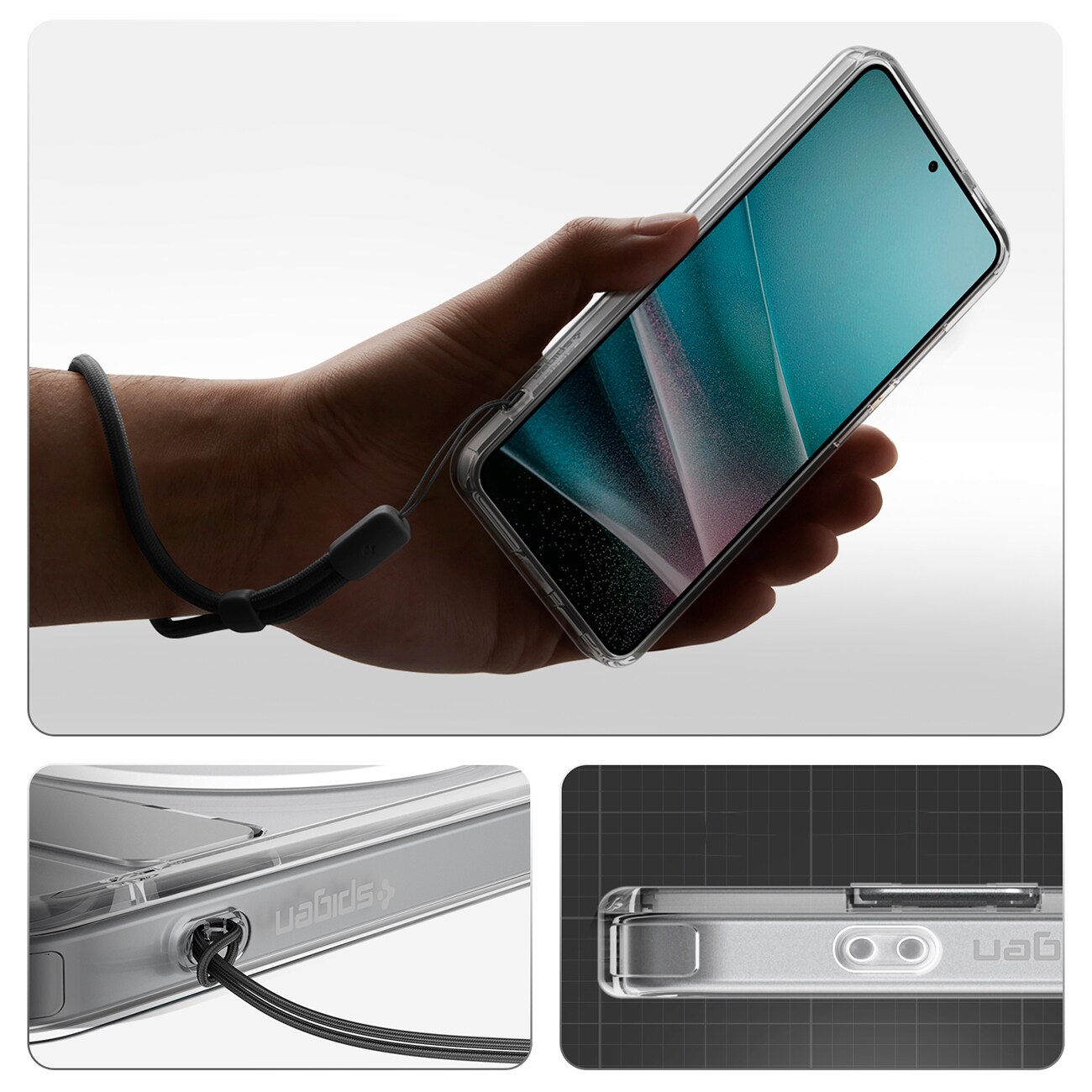 Spigen Ultra Hybrid S Mag MagSafe -kotelo Samsung Galaxy S26:lle - Kirkas ja valkoinen