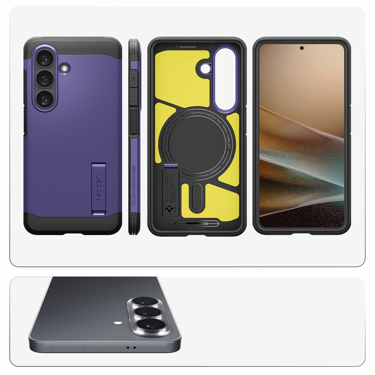 Spigen Tough Armor Mag Mag MagSafe kotelo Samsung Galaxy S26+ - violetti