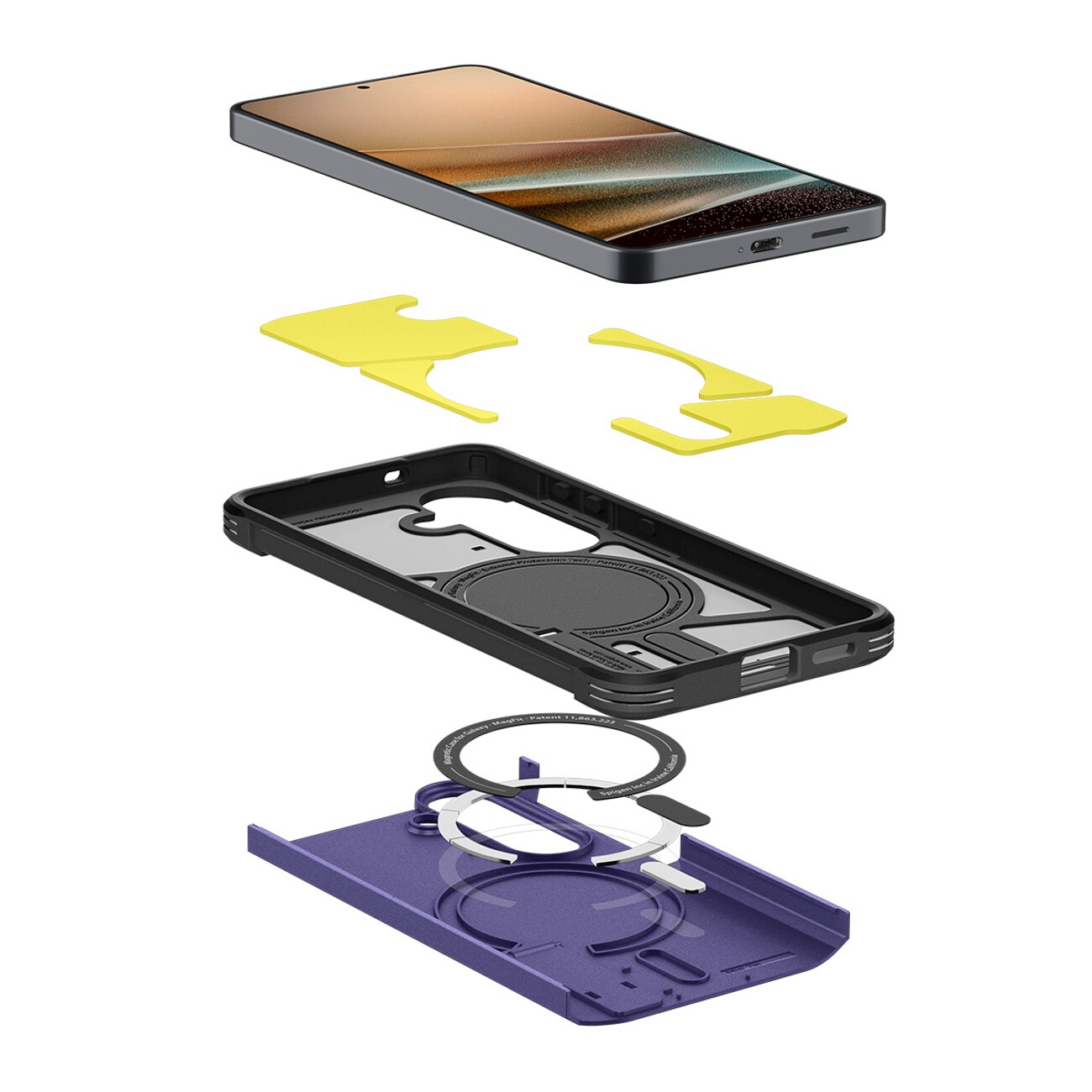 Spigen Tough Armor Mag Mag MagSafe kotelo Samsung Galaxy S26+ - violetti