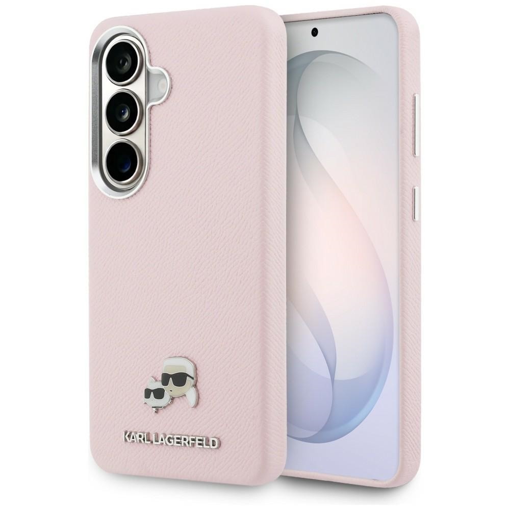 Karl Lagerfeld Saffiano KC Metal Logo MagSafe Kotelo Samsung Galaxy S26 - vaaleanpunainen