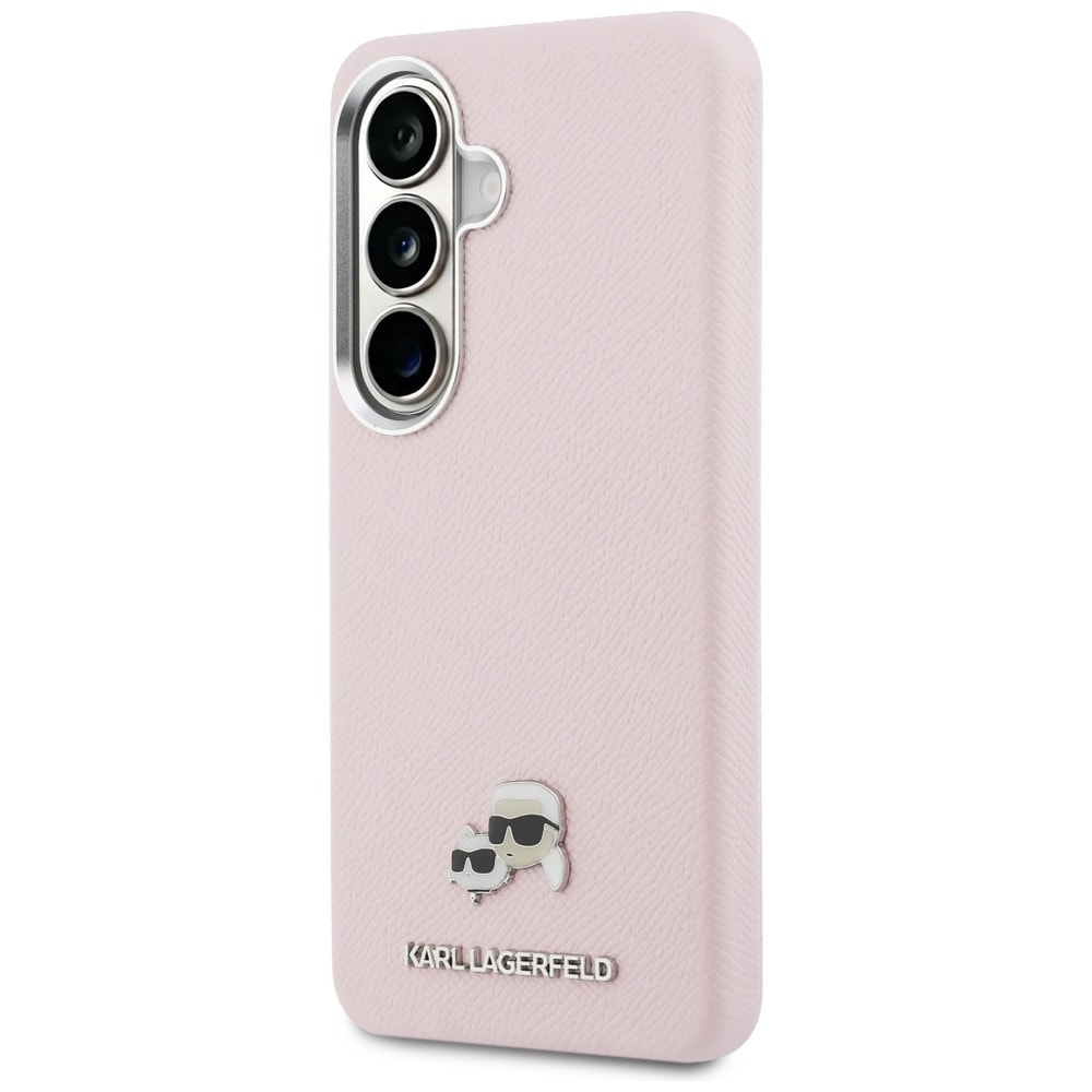 Karl Lagerfeld Saffiano KC Metal Logo MagSafe Kotelo Samsung Galaxy S26+ - vaaleanpunainen