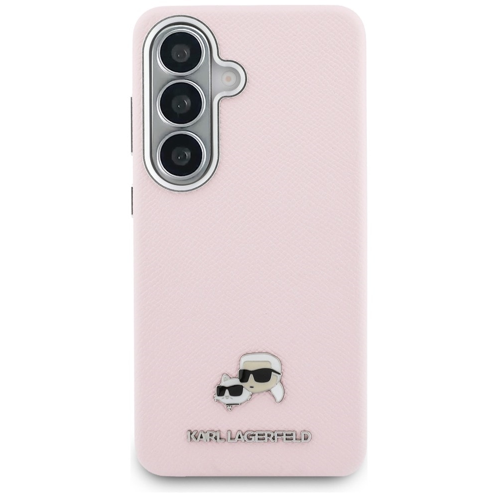 Karl Lagerfeld Saffiano KC Metal Logo MagSafe Kotelo Samsung Galaxy S26+ - vaaleanpunainen