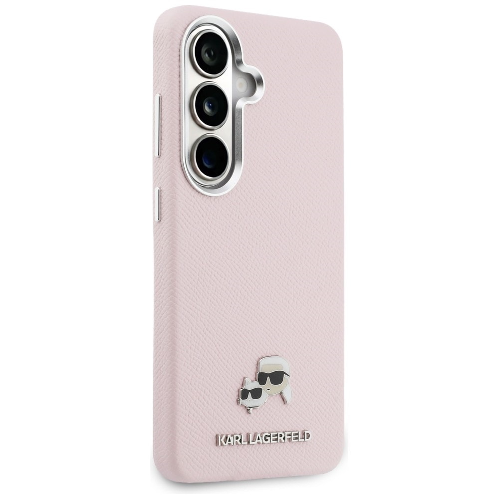 Karl Lagerfeld Saffiano KC Metal Logo MagSafe Kotelo Samsung Galaxy S26+ - vaaleanpunainen
