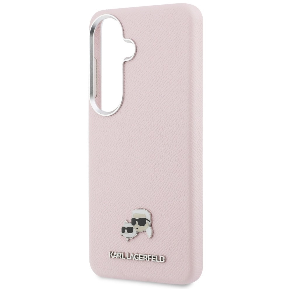 Karl Lagerfeld Saffiano KC Metal Logo MagSafe Kotelo Samsung Galaxy S26+ - vaaleanpunainen