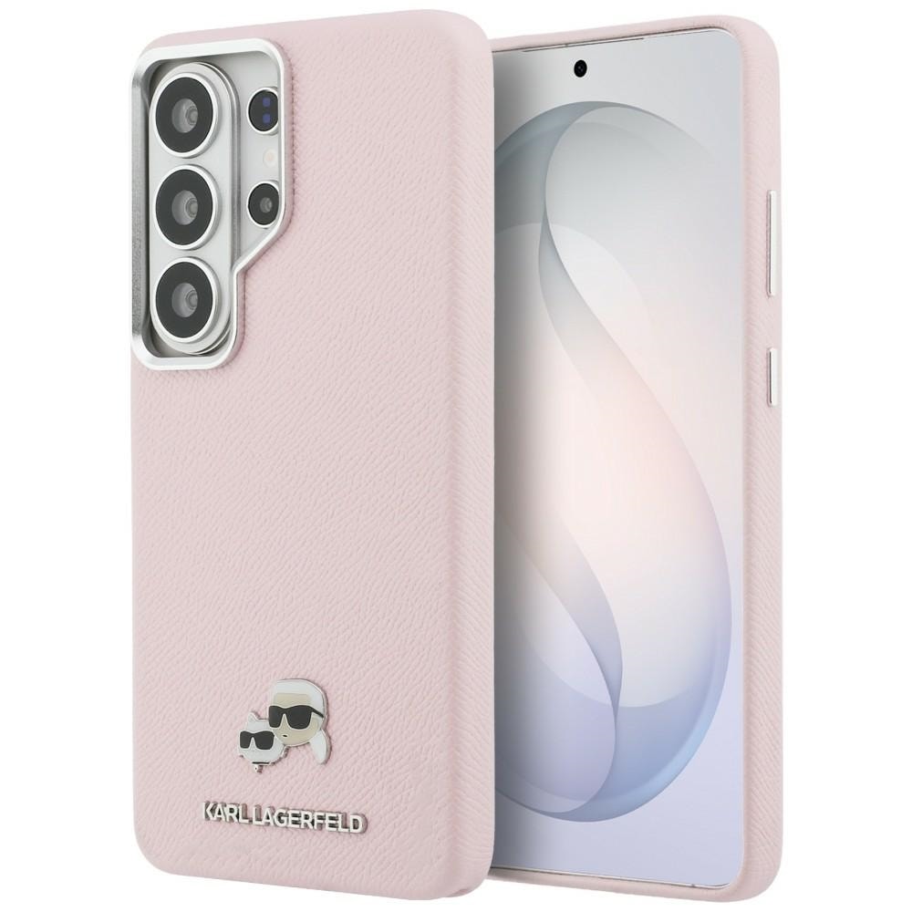 Karl Lagerfeld Saffiano KC Metal Logo MagSafe Kotelo Samsung Galaxy S26 Ultra - Vaaleanpunainen