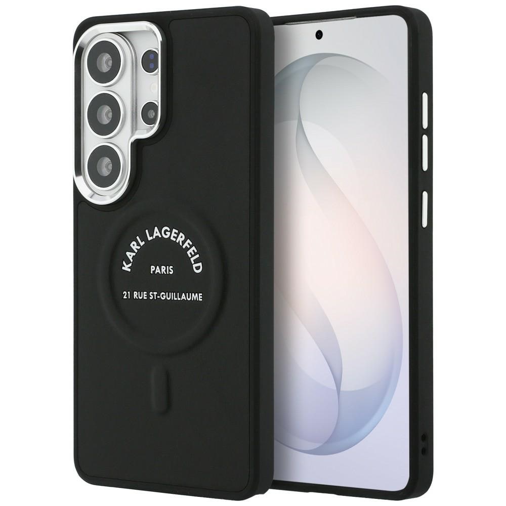 Karl Lagerfeld kohokuvioitu rengas RSG Logo MagSafe tapauksessa Samsung Galaxy S26 Ultra - musta