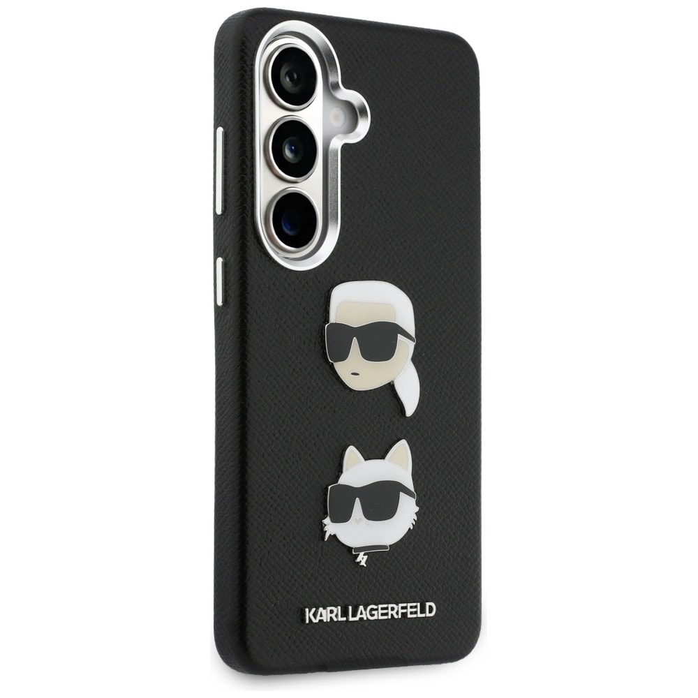Karl Lagerfeld Saffiano Double Heads Metal Case for Samsung Galaxy S26 - musta