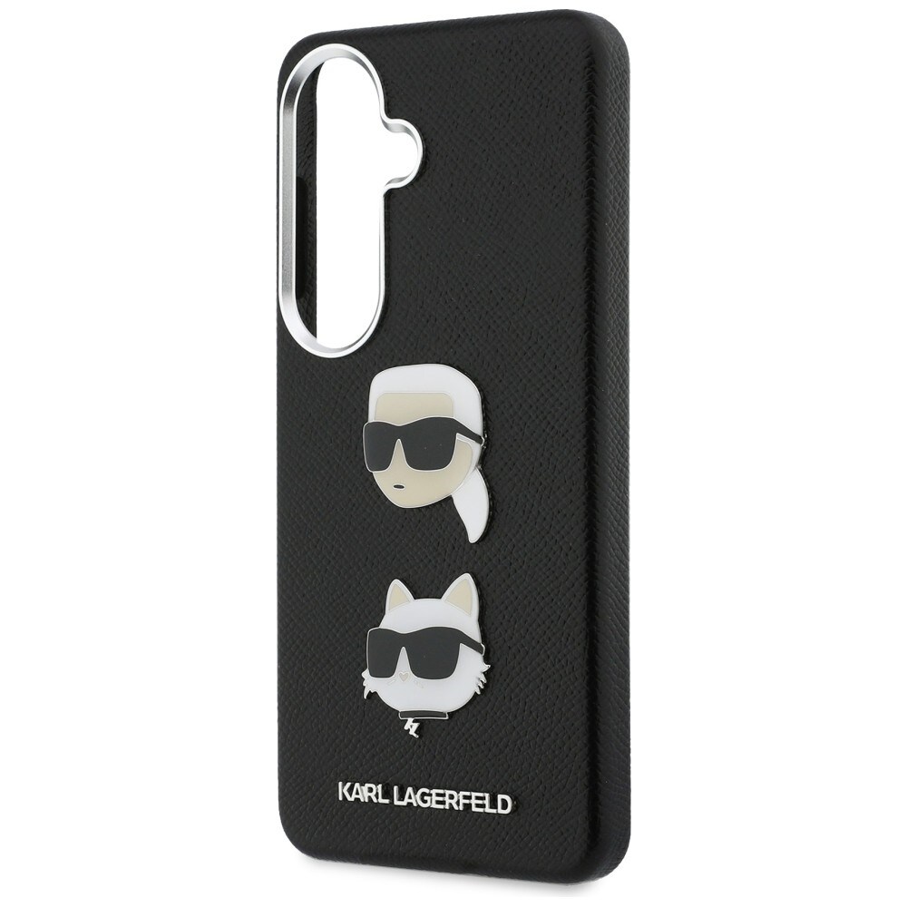 Karl Lagerfeld Saffiano Double Heads Metal Case for Samsung Galaxy S26 - musta