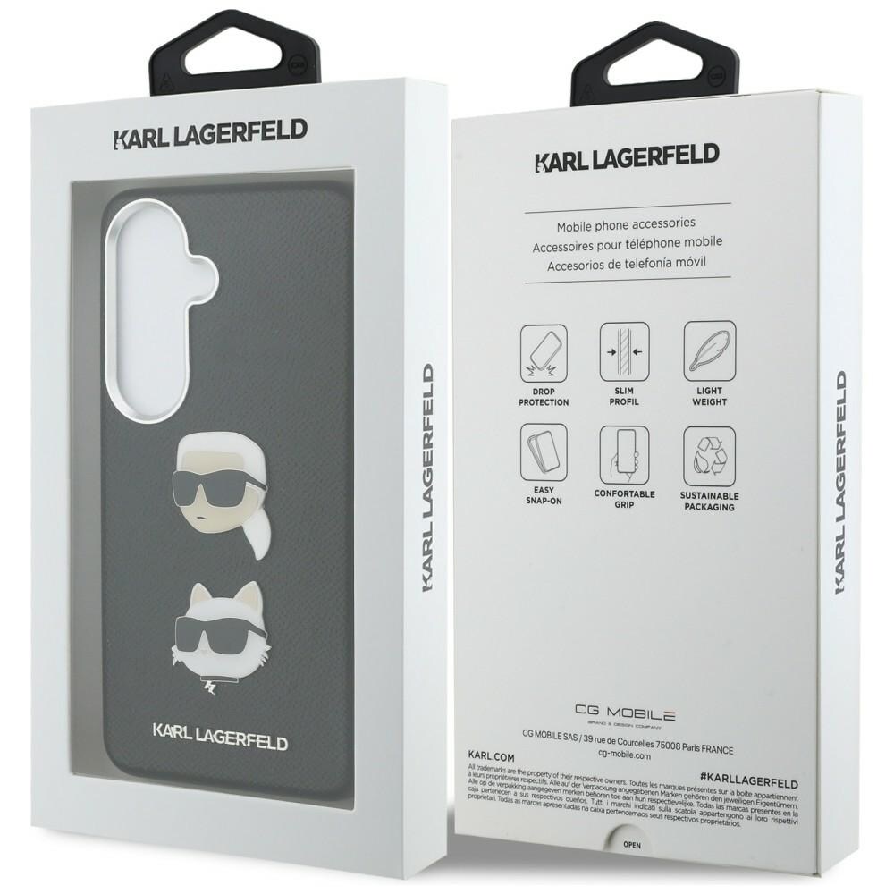 Karl Lagerfeld Saffiano Double Heads Metal Case for Samsung Galaxy S26 - musta