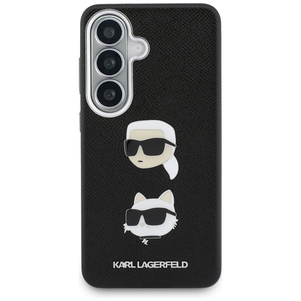 Karl Lagerfeld Saffiano Double Heads Metal Case for Samsung Galaxy S26+ - musta