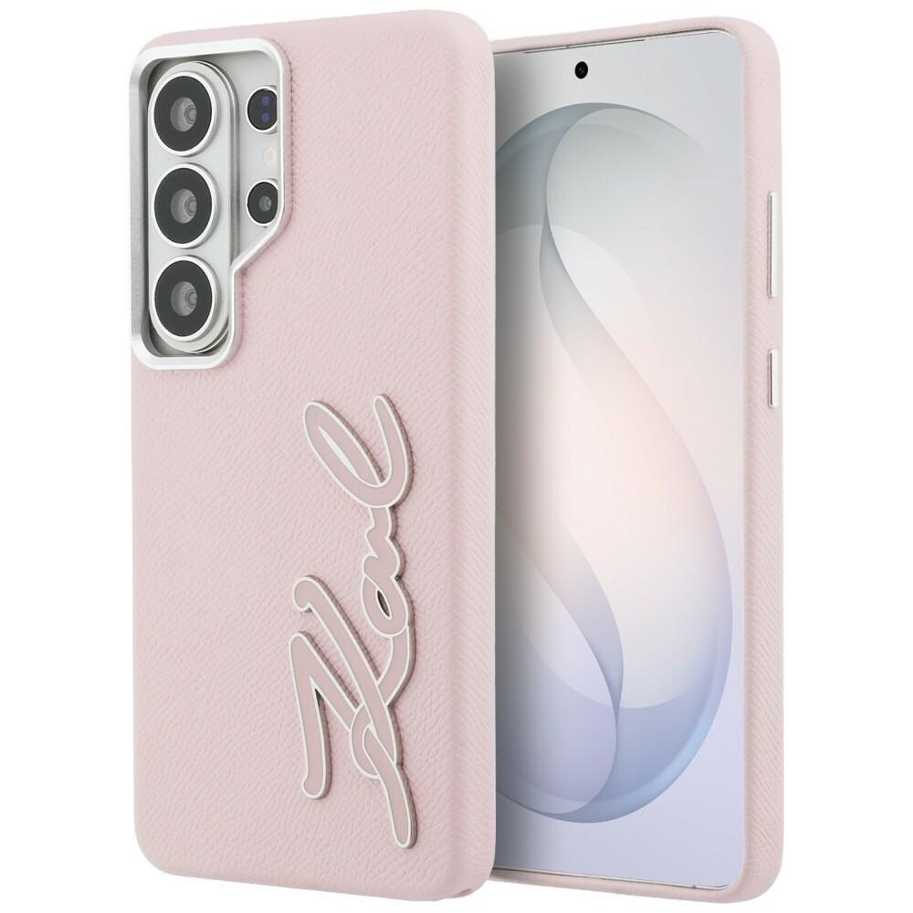 Karl Lagerfeld Grained Logo Case for Samsung Galaxy S26 Ultra - Pink