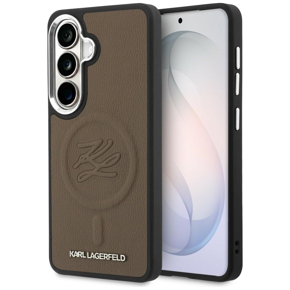 Karl Lagerfeld kohokuvioitu rengas Initials MagSafe Case for Samsung Galaxy S26 - ruskea