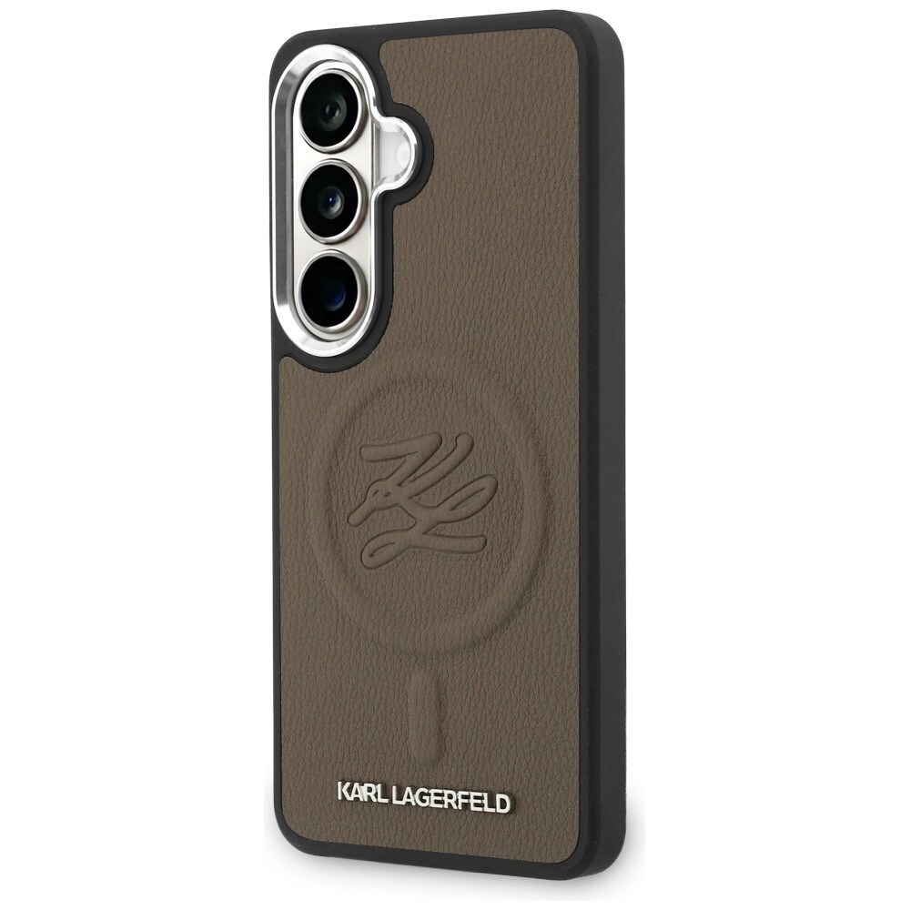 Karl Lagerfeld kohokuvioitu rengas Initials MagSafe Case for Samsung Galaxy S26 - ruskea