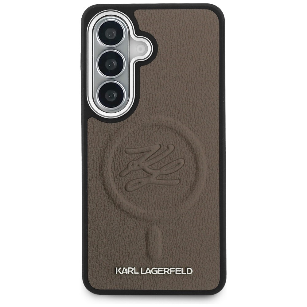 Karl Lagerfeld kohokuvioitu rengas Initials MagSafe Case for Samsung Galaxy S26 - ruskea