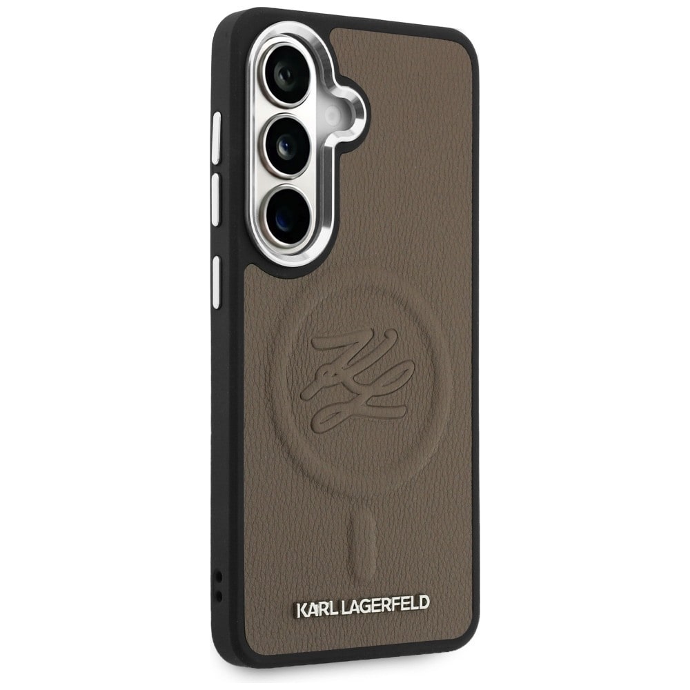 Karl Lagerfeld kohokuvioitu rengas Initials MagSafe Case for Samsung Galaxy S26 - ruskea
