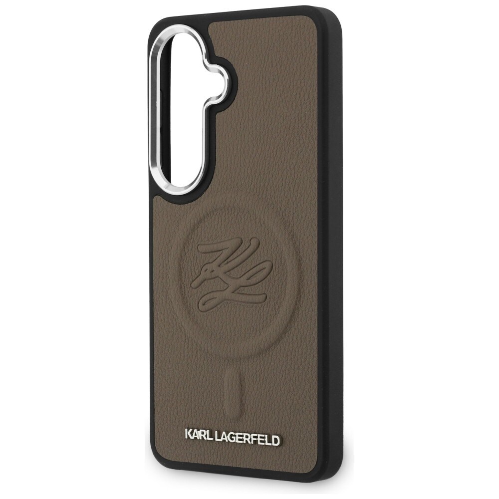 Karl Lagerfeld kohokuvioitu rengas Initials MagSafe Case for Samsung Galaxy S26 - ruskea