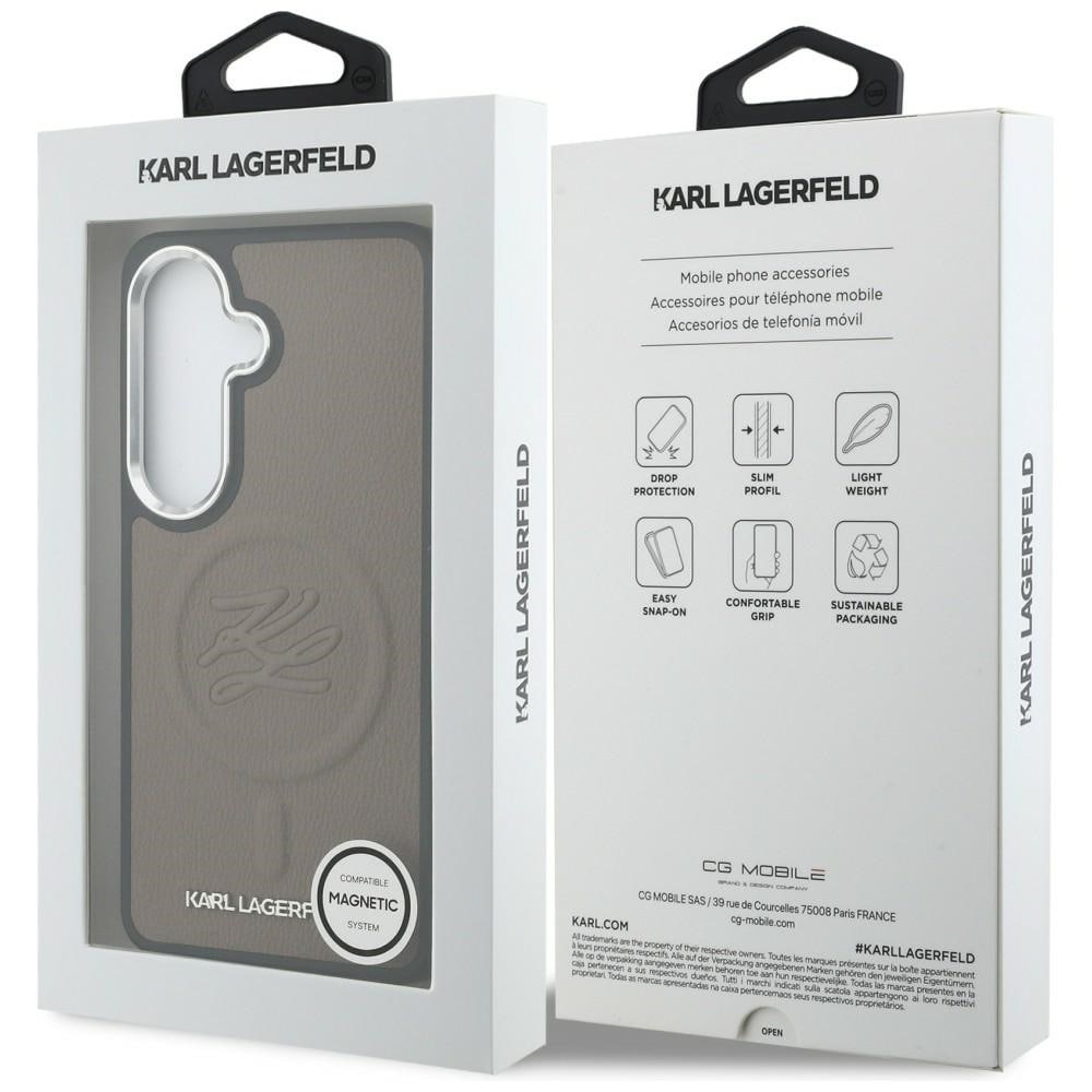 Karl Lagerfeld kohokuvioitu rengas Initials MagSafe Case for Samsung Galaxy S26 - ruskea