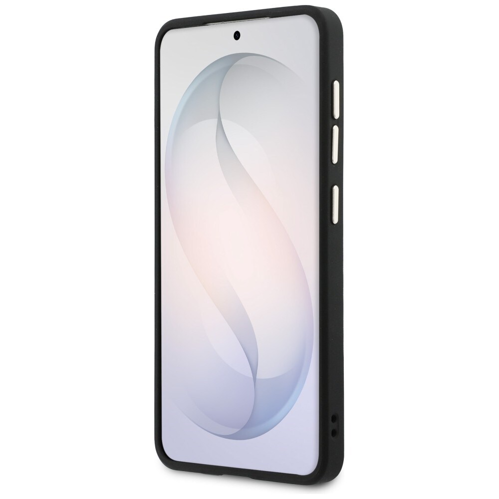 Guess Saffiano pioni kohokuvioitu rengas MagSafe tapauksessa Samsung Galaxy S26 - musta
