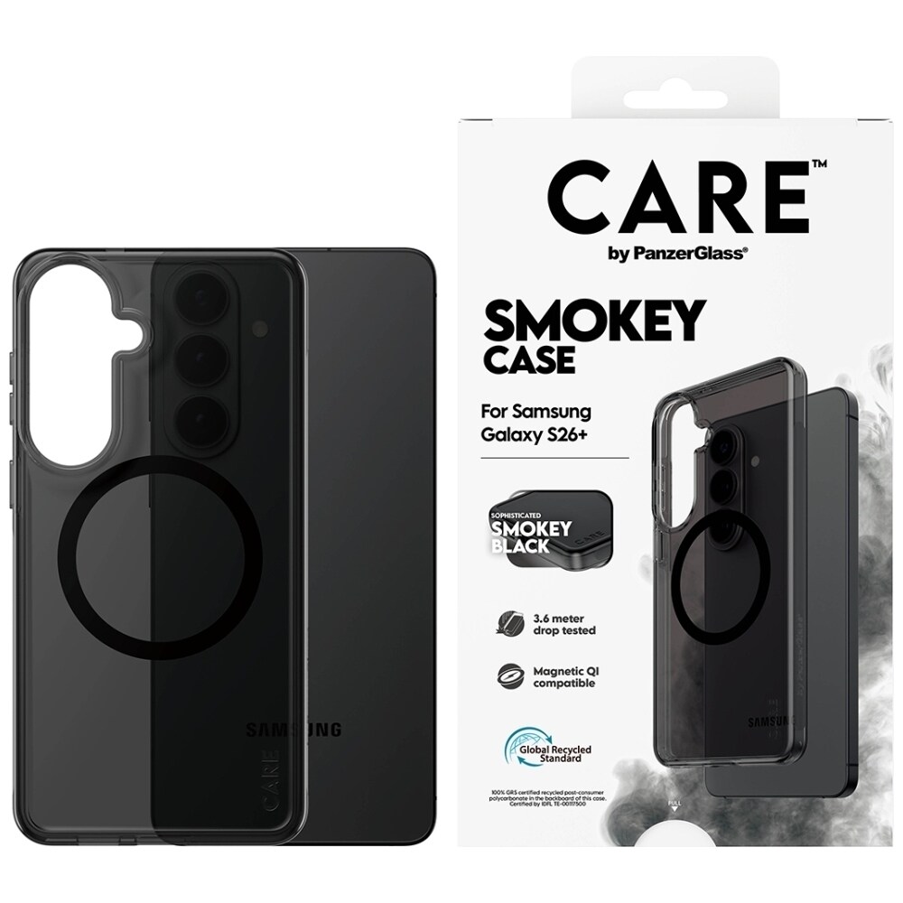 CARE by PanzerGlass Urban Explorer Smokey Case w. Black Qi for Samsung Galaxy S26+ - musta - musta