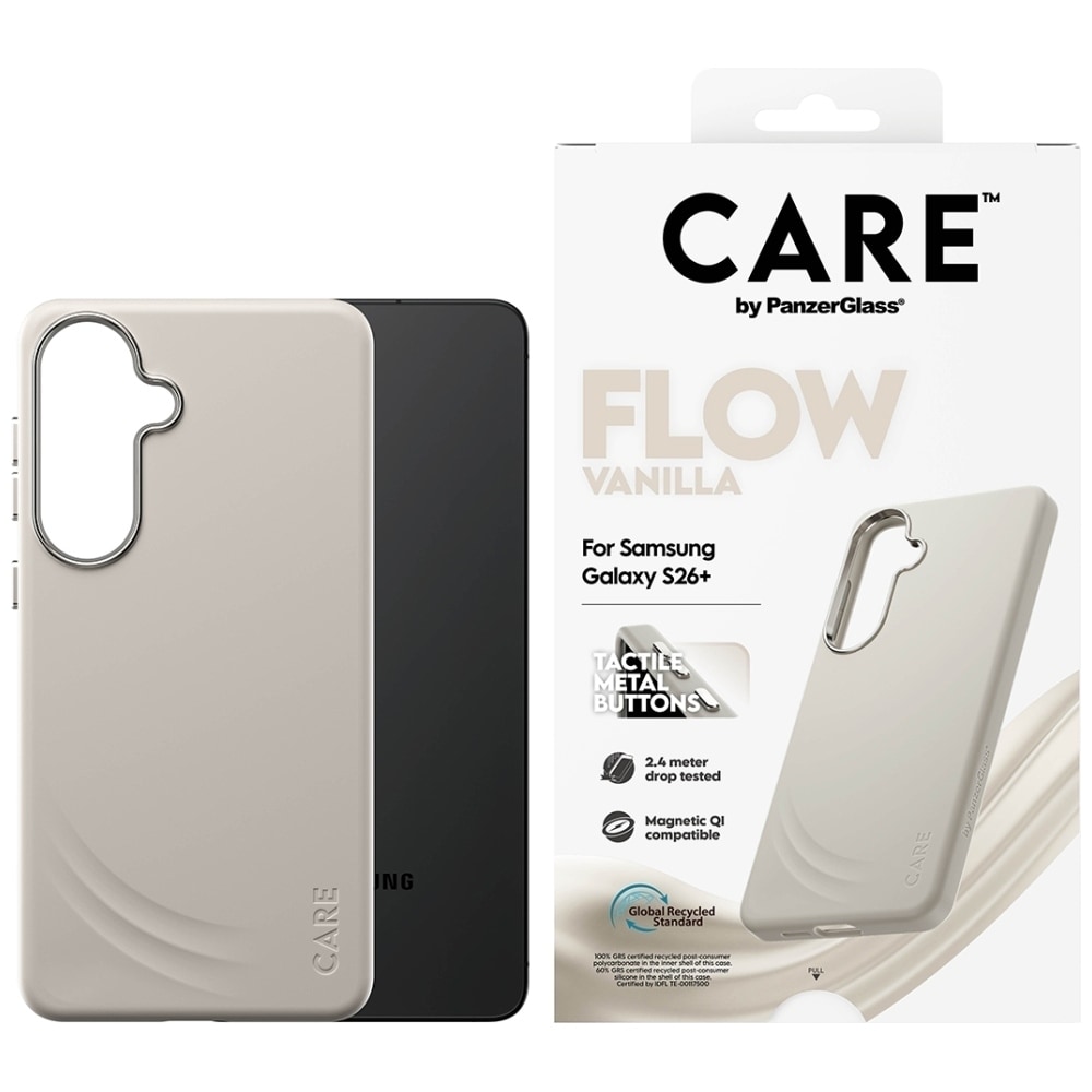 CARE by PanzerGlass Flow Vanilla Qi kotelo Samsung Galaxy S26+ - Beige