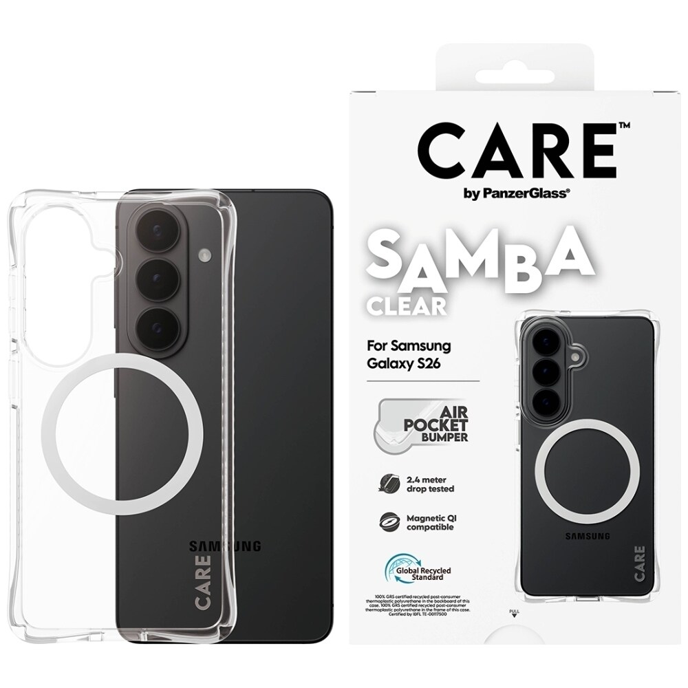 CARE by PanzerGlass Samba läpinäkyvä Qi-kotelo Samsung Galaxy S26 - läpinäkyvä - läpinäkyvä