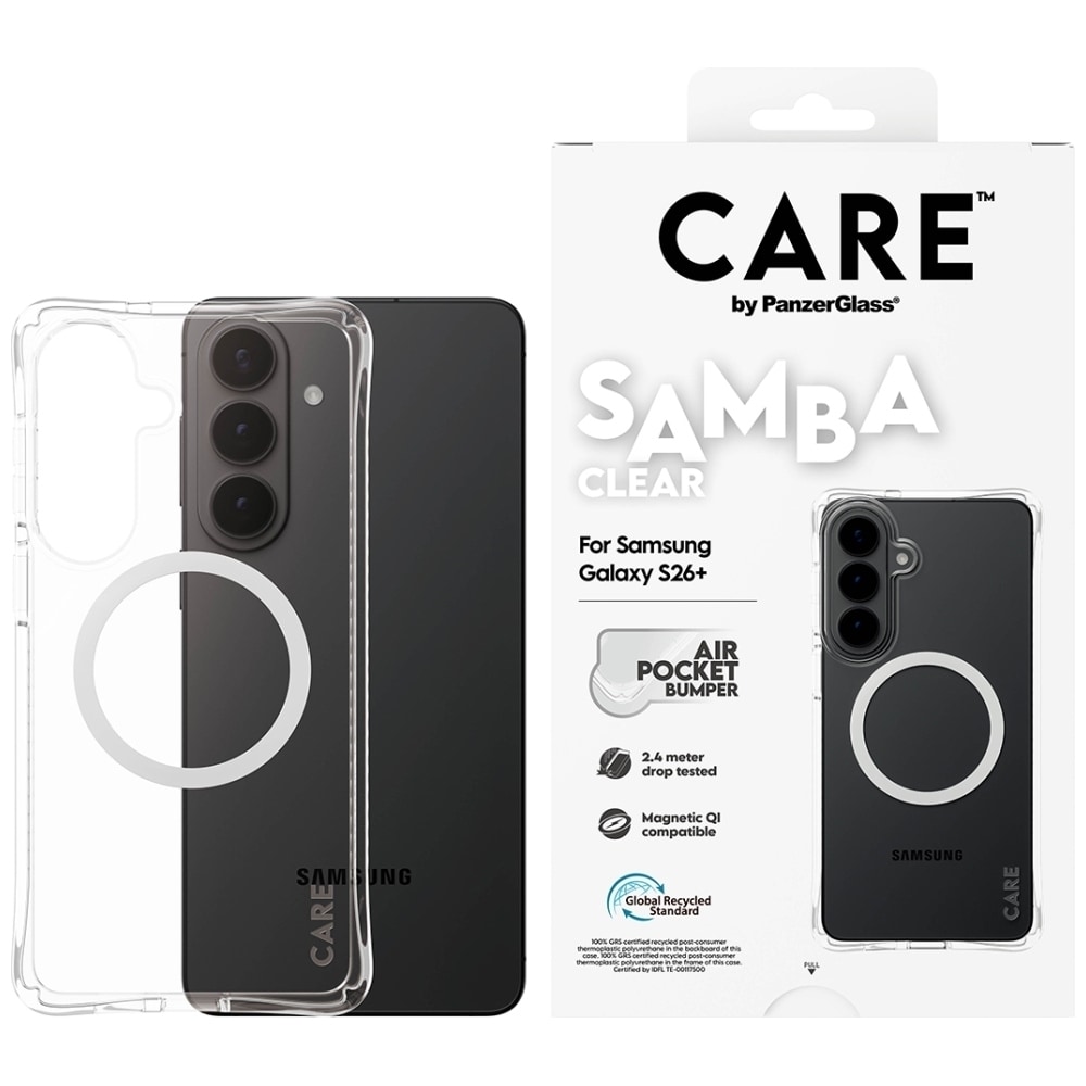 CARE by PanzerGlass Samba Läpinäkyvä Qi-kotelo Samsung Galaxy S26+ - läpinäkyvä - läpinäkyvä