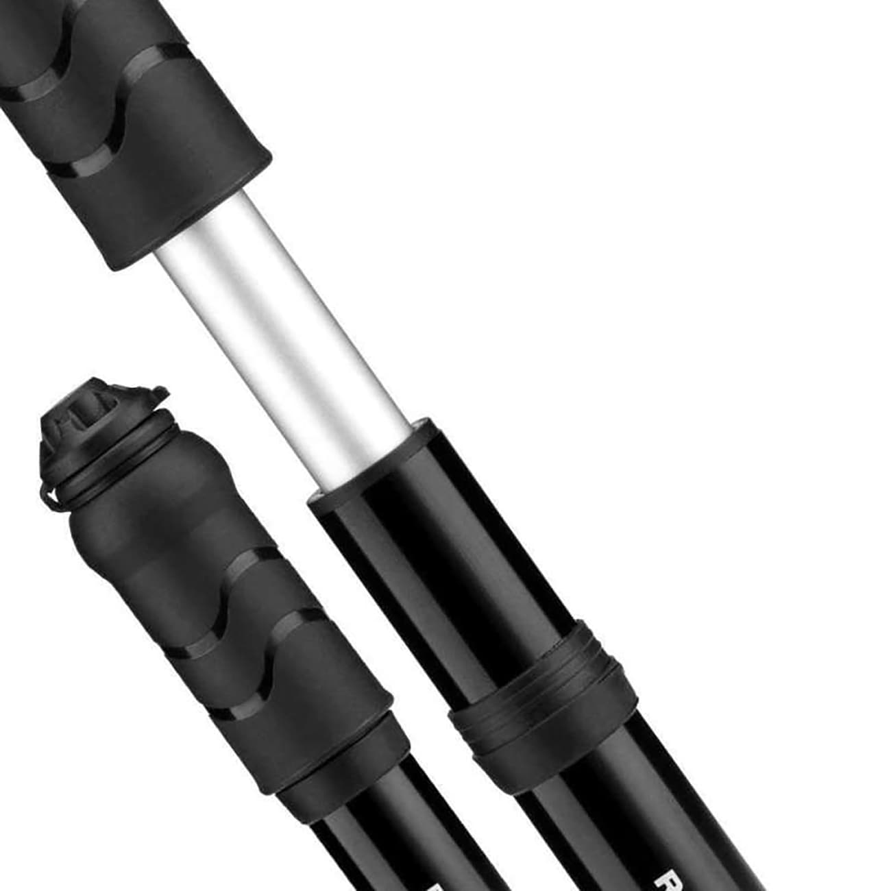 Rockbros 810PCS-HP Mini käsikäyttöinen polkupyöräpumppu Presta- ja Schrader-letkulla - musta